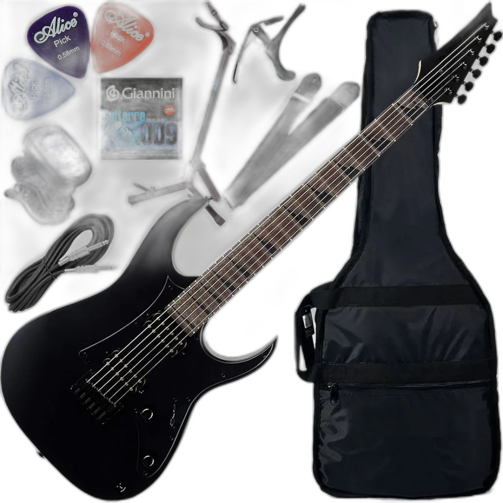 Kit Guitarra Ibanez Gio GRGR-131 EX HH Black Flat BKF Gx02