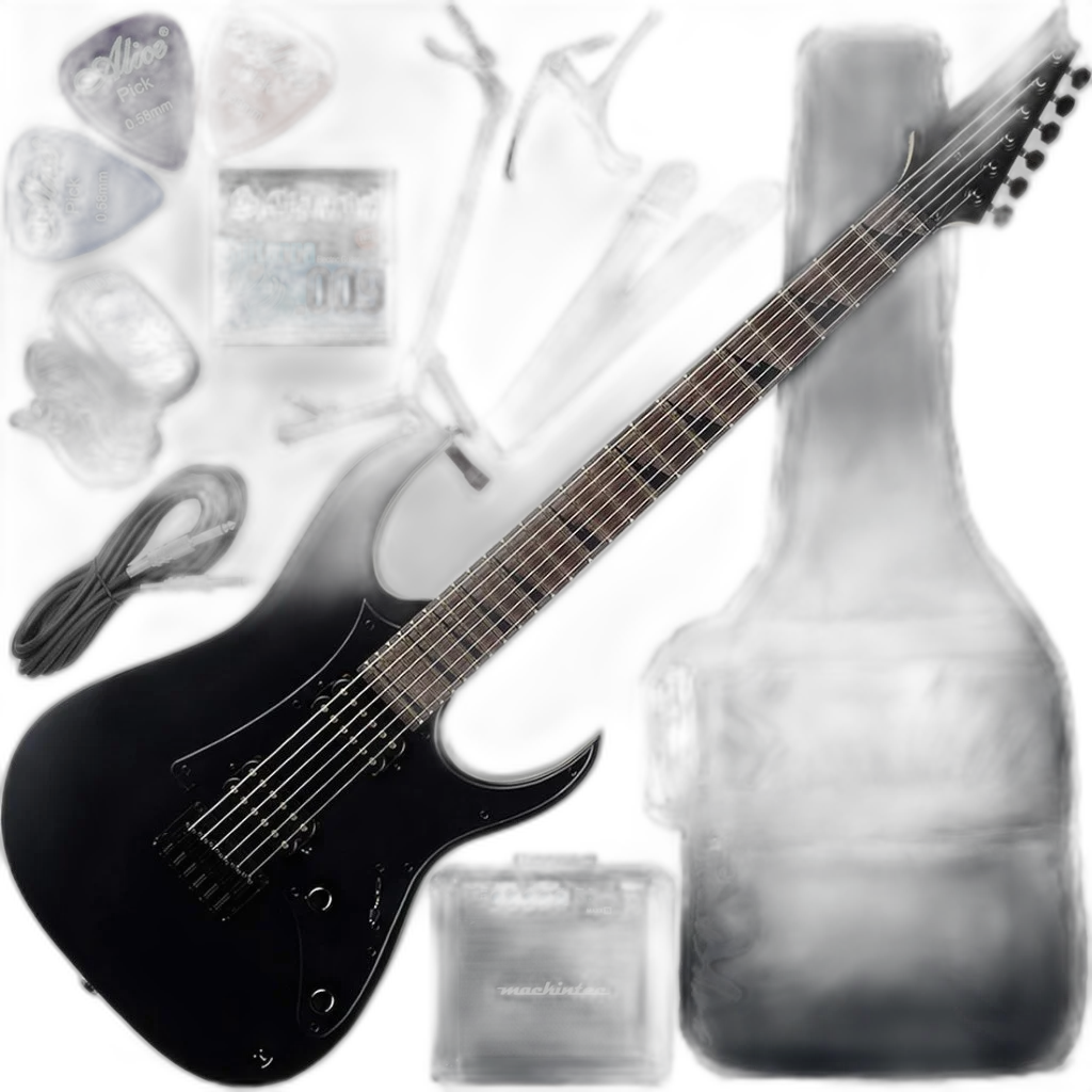 Kit Guitarra Ibanez Gio GRGR-131 EX HH Black Flat BKF Gx03