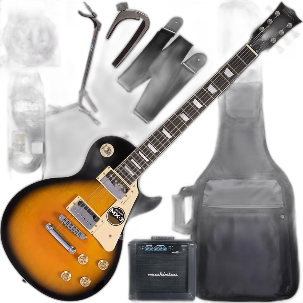 Kit Guitarra Les Paul Strike Michael Gm750n VS Vintage Sunburst Gx04