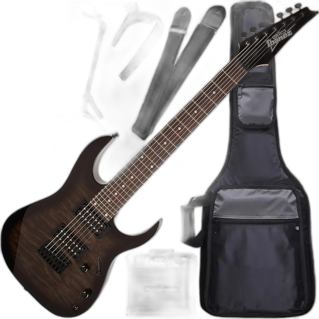 Kit Guitarra Ibanez GRG-7221 QA HH 7 Cordas Transparent Black Sunburst TKS Gx04
