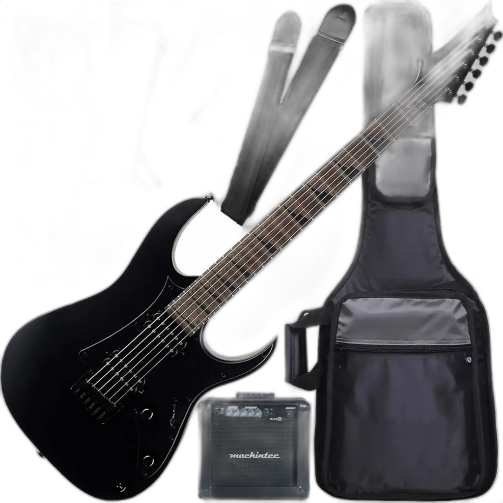 Kit Guitarra Ibanez Gio GRGR-131 EX HH Black Flat BKF Gx04
