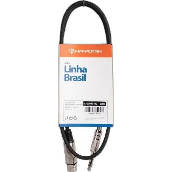 Cabo para Microfone Linha BRASIL XLR(F) X P10 1M Preto HAYONIK