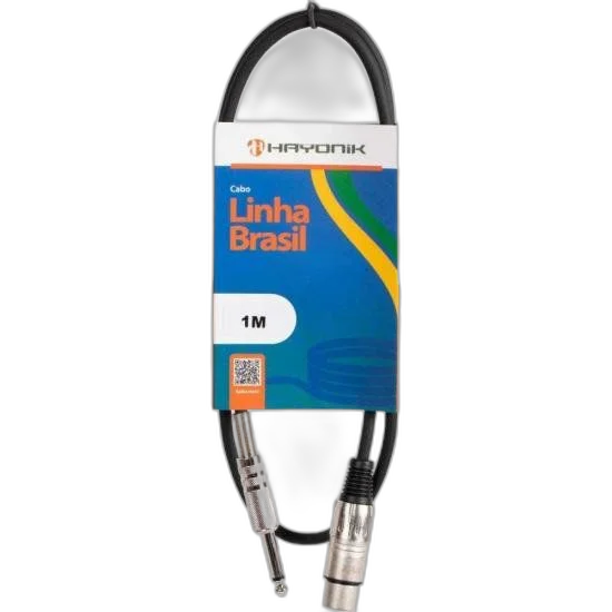 Cabo para Microfone Linha BRASIL XLR(F) X P10 1M Preto HAYONIK