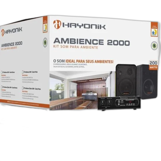 Kit de Som para Ambiente Hayonik Ambience 2000 V2 Preto