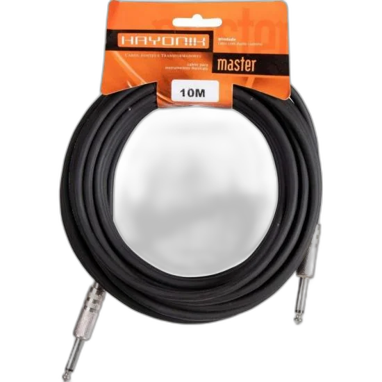 Cabo para Instrumentos Linha BRASIL P10 x P10 10M Preto HAYONIK
