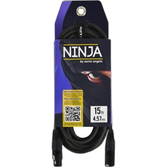 Cabo XLR Macho x XLR Fêmea 4,57m Ninja LW B Santo Angelo