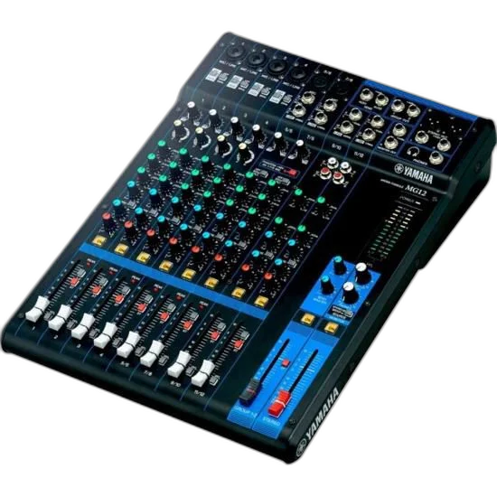 Mesa de Som Yamaha MG12 Analógica 12 Canais Bivolt Preta