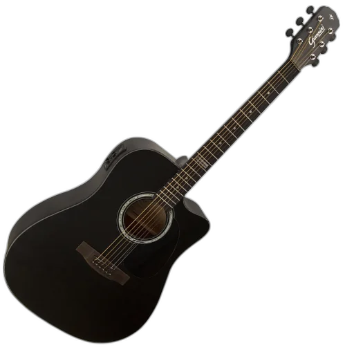 Violão Giannini GF1D CEQ Eletroacústico Aço Satin Black - Qualidade e Som Incrível para Músicos!
