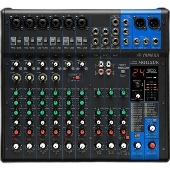 Mesa de Som Yamaha MG12XUK 12 Canais 110V Preta