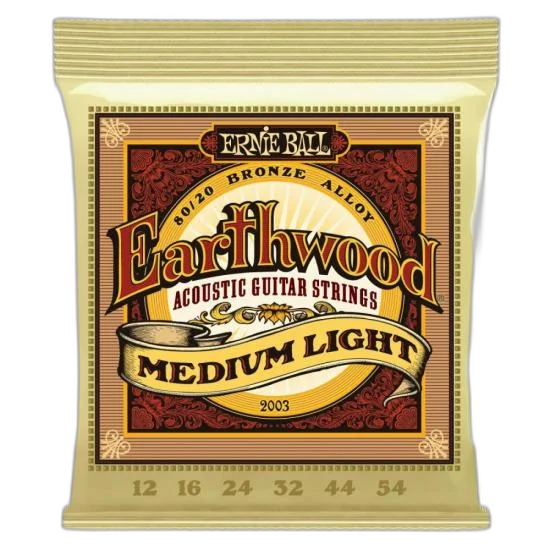 Encordoamento Para Violão Aço .012 Médio Leve Earthwood 2003 Ernie Ball