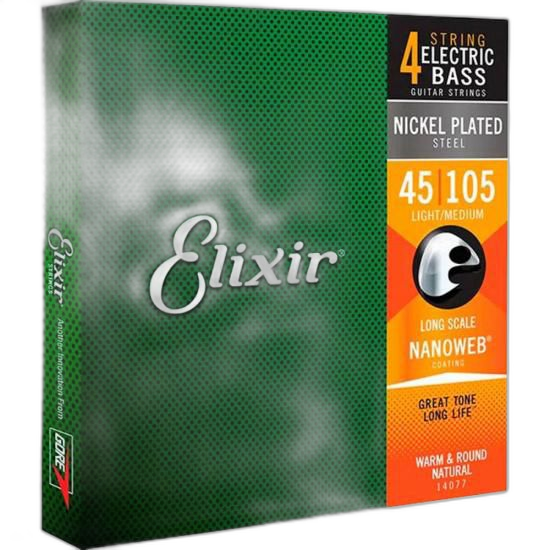 Encordoamento Para Baixo Níquel Nanoweb 14077 Elixir
