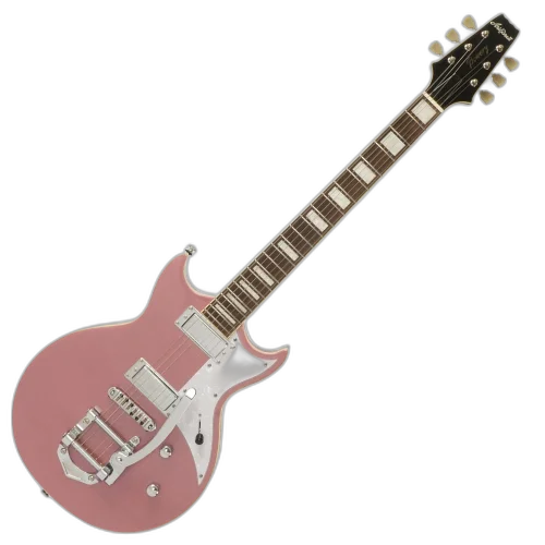 Guitarra Semiacústica Aria Pro II 212-MK2 Bowery Cadillac Pink com Captação Mini Humbucker e Bigsbyink