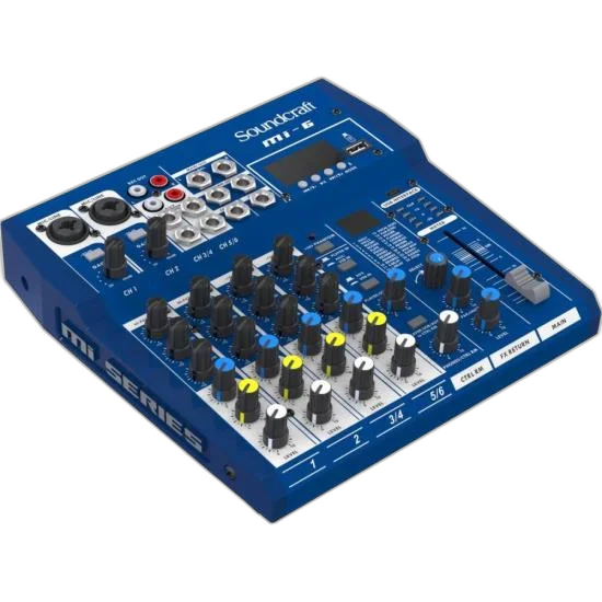 Mesa de Som Soundcraft MI-6 06 Canais USB