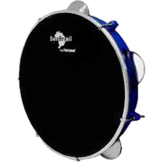 Pandeiro 10” Premium Pele Preta SamBrasil Liverpool Azul