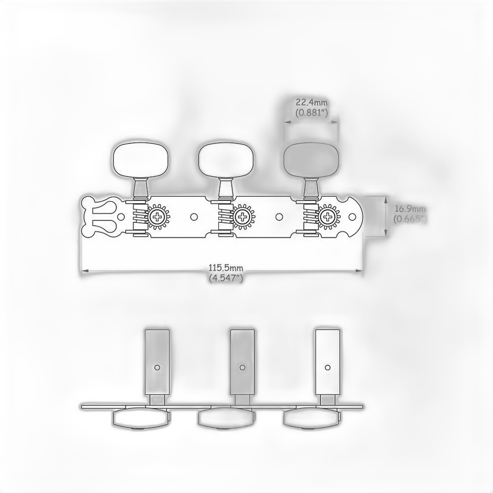 Tarraxa Para Violão Dourada/Branca Spirit J98-GD-R1L1