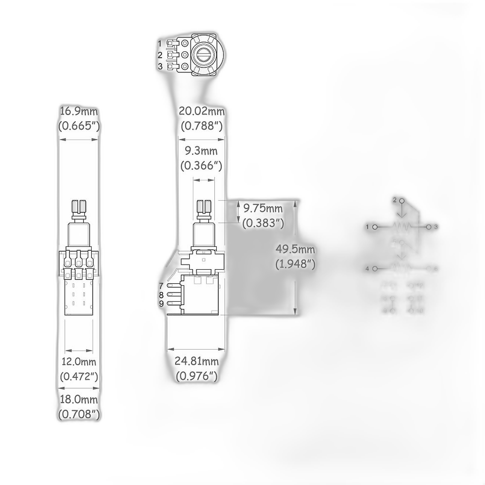 Potenciômetro Instrumentos (Unidade) Spirit VPP4-AC500K-I