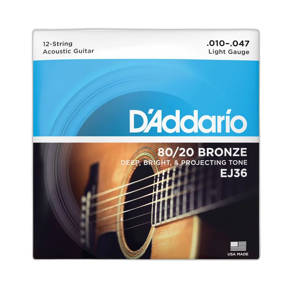 Encordoamento Violão Aço 12C 10-47 D Addario 80/20 Bronze