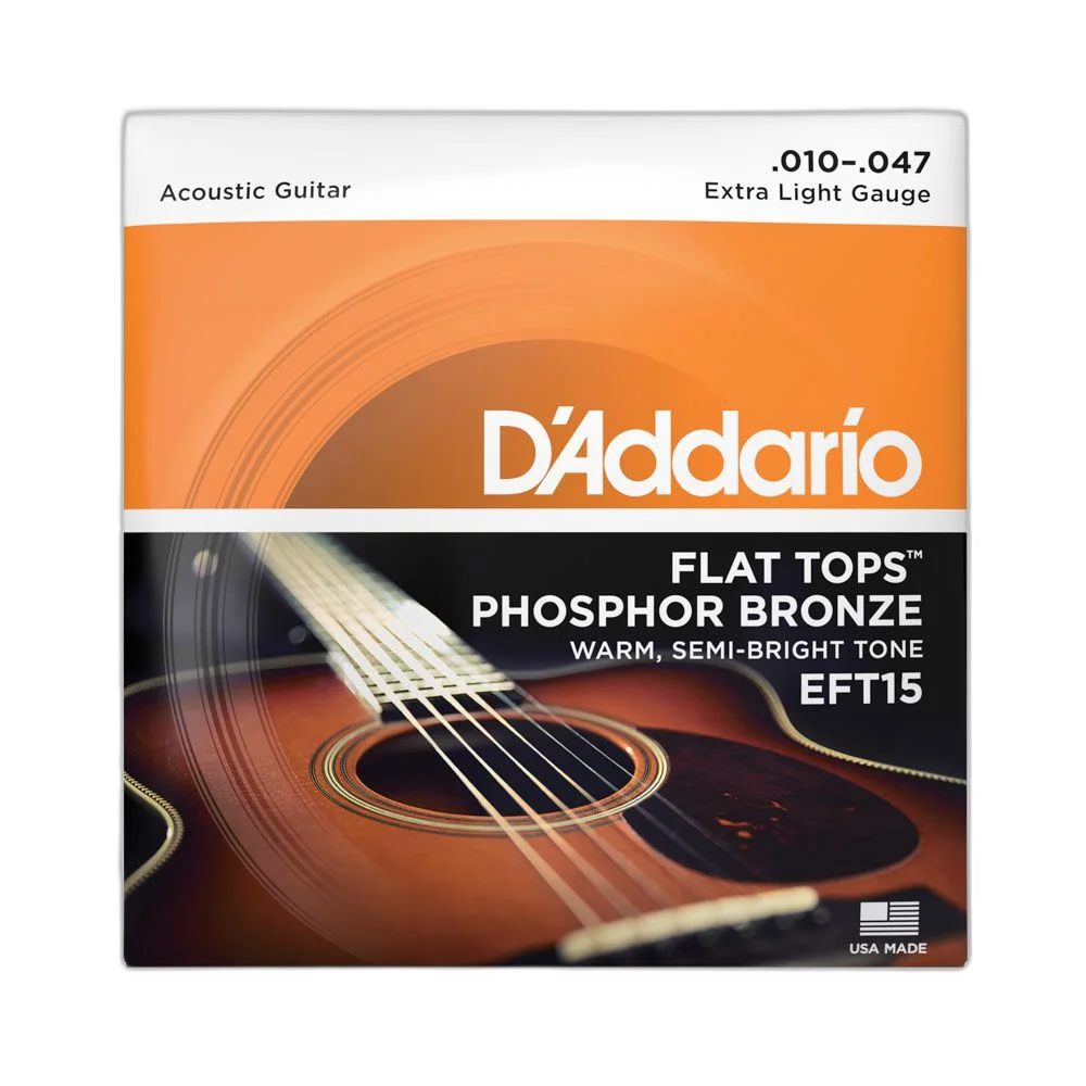 Encordoamento Violão Aço 10-47 D Addario Flat Tops EFT15