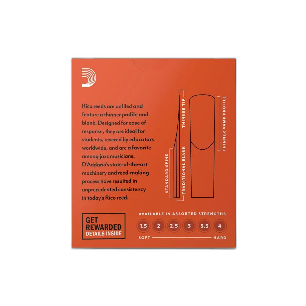Palheta Sax Soprano 1.5 (10 Unidades) D Addario Rico RIA1015