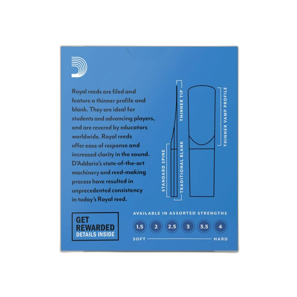 Palheta Sax Soprano 2.0 (10 Peças) D Addario Royal RIB1020
