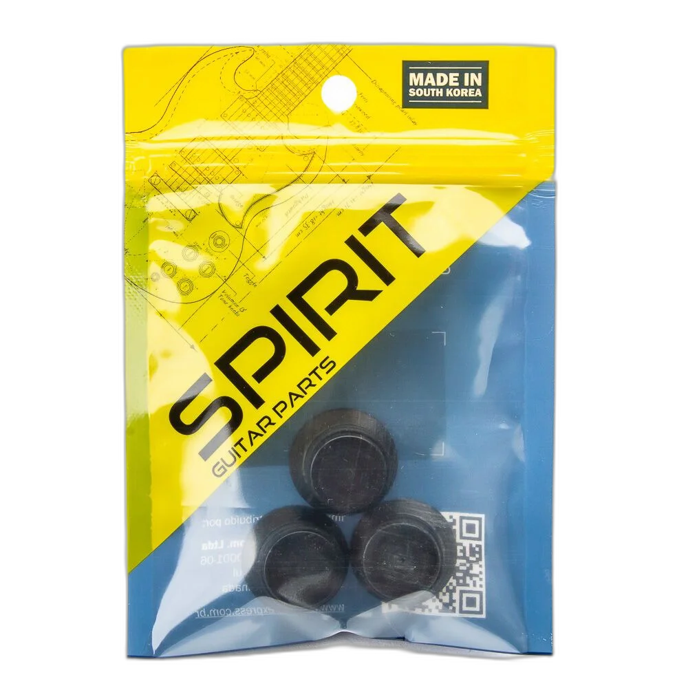 Knob Madeira Instrumentos Preto (3 Peças) Spirit WSTK-HBK