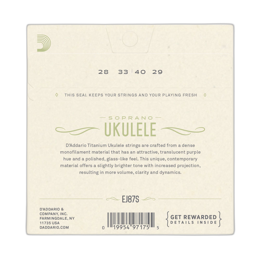 Encordoamento Ukulele Soprano D Addario Pro-Arté Titanium