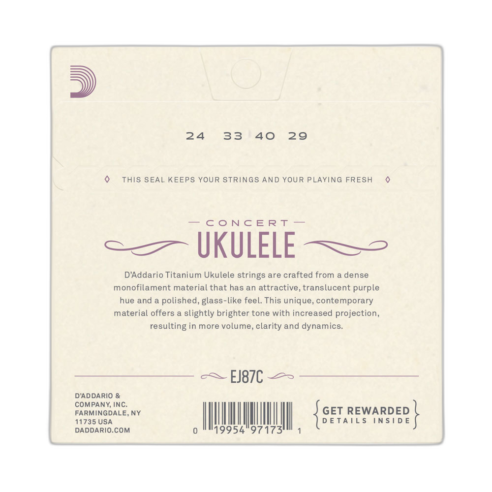 Encordoamento Ukulele Concerto D Addario Pro-Arté Titanium