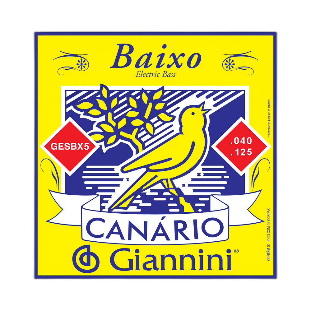 Encordoamento Baixo 5 Cordas 040-125 Giannini Canário GESBX5