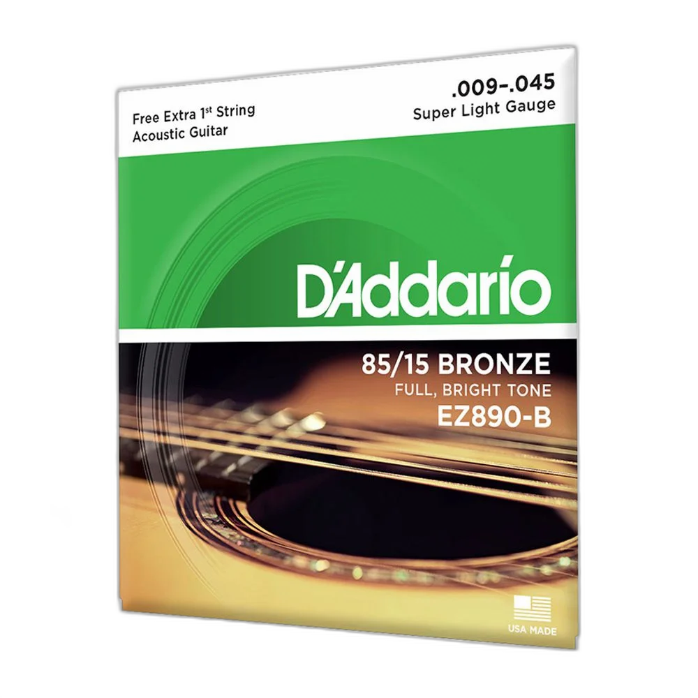Encordoamento Violão Aço 09-45 Corda Extra D Addario EZ890-B