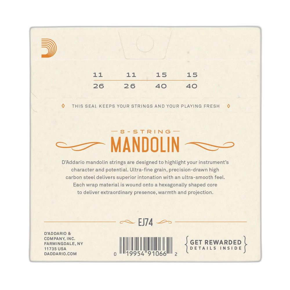 Encordoamento Bandolim 11-40 D Addario Phosphor Bronze