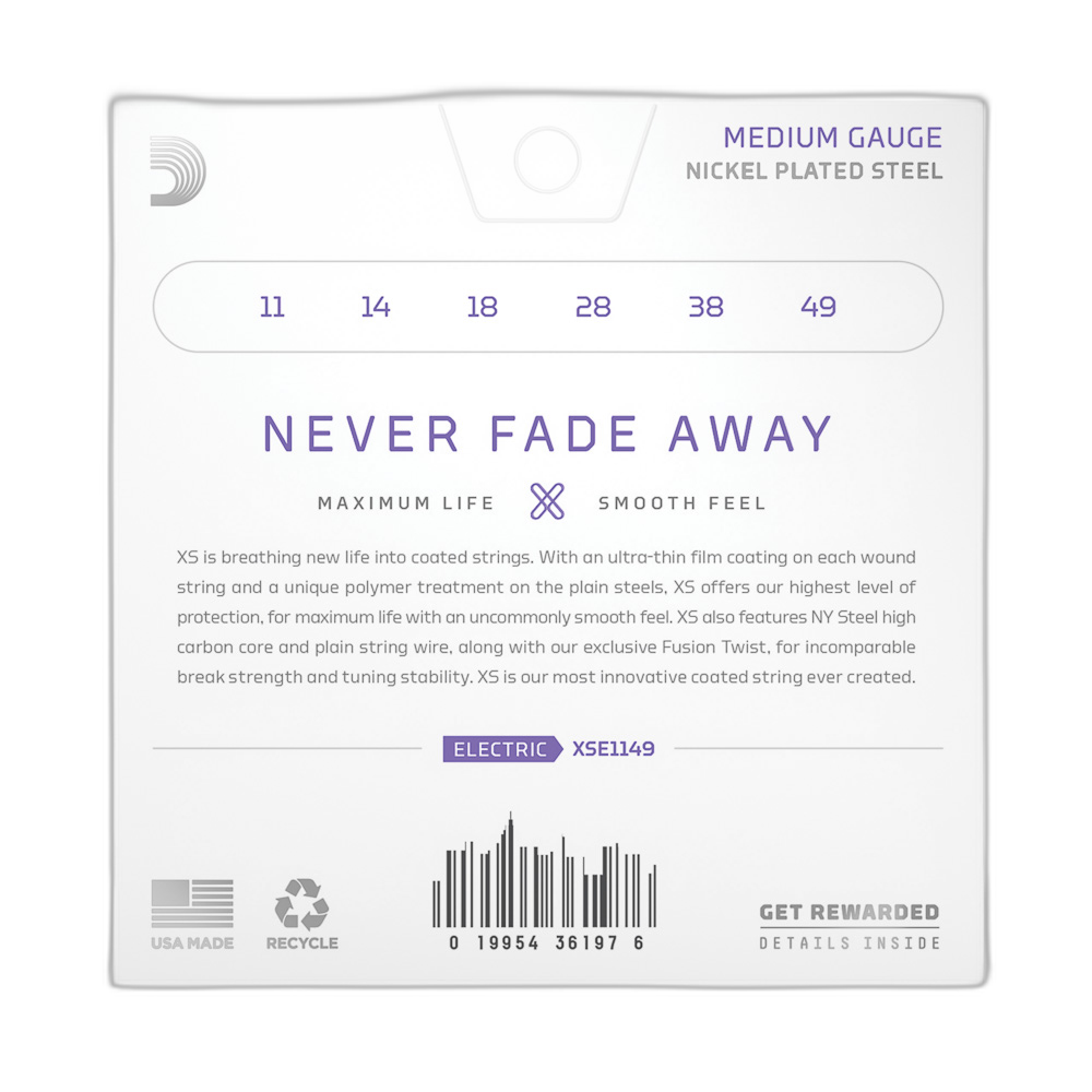Encordoamento Guitarra Revestido 11-49 D Addario XS Nickel