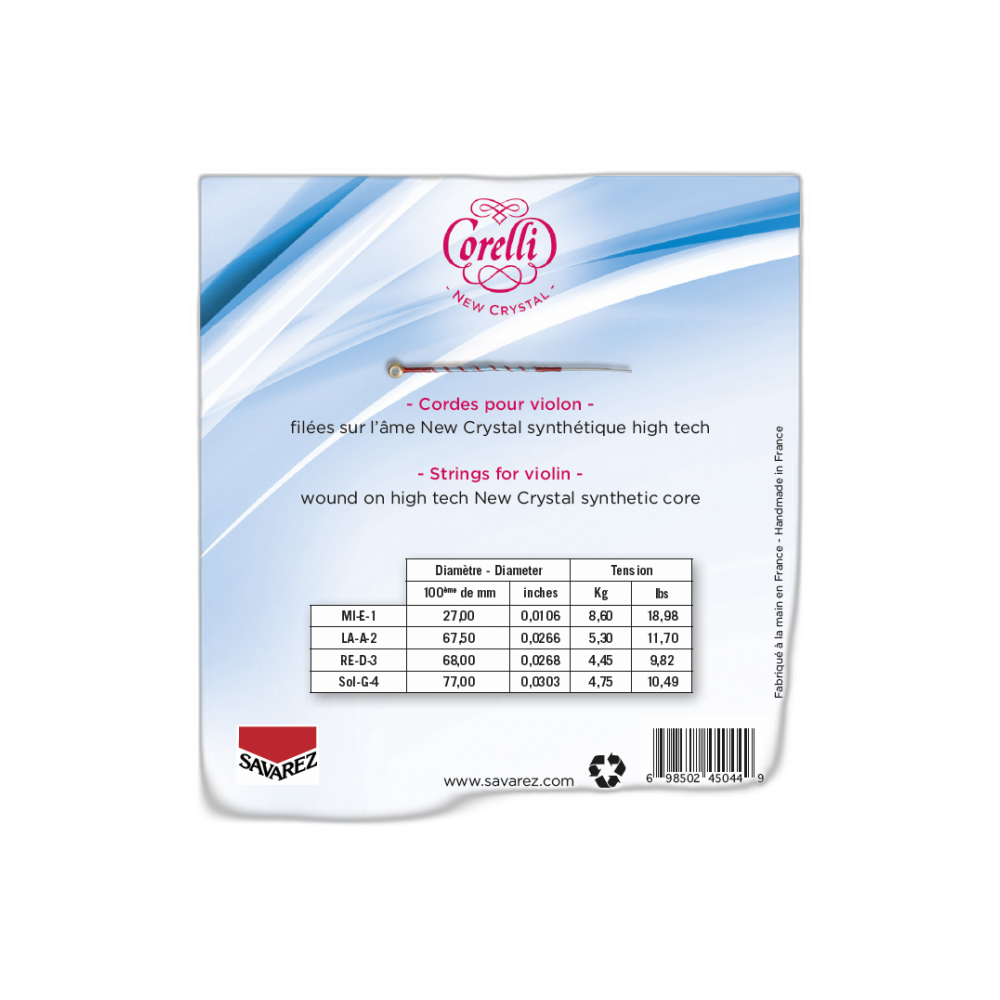 Encordoamento Violino 4/4 Savarez Corelli New Cristal 700MB