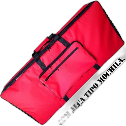 Capa Acolchoada Teclado Nylon Luxo Vermelha Yamaha Psr-670