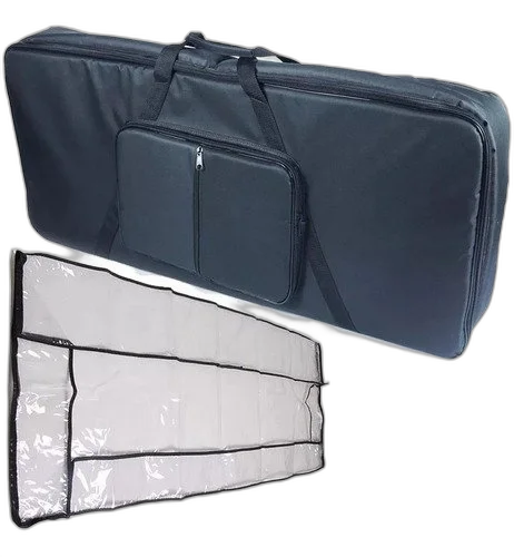 Kit Capa Para Teclado Acolchoada 6/8 Extra Luxo C/ Cobertura