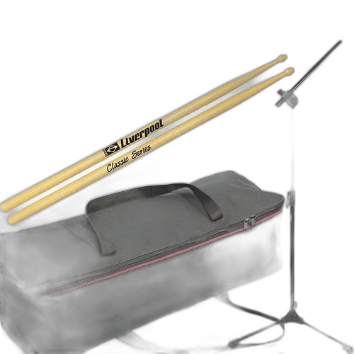 Kit Capa Ferragens De Bateria + Baqueta + Pedestal Microfone
