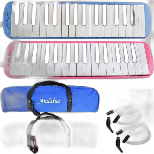 Kit 2 Escaletas Melódica 32 Teclas Rosa E Azul C/ Estojo
