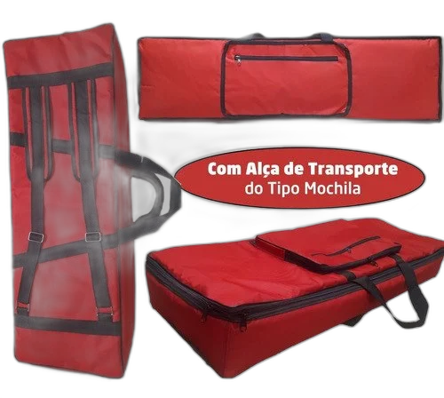 Capa Acolchoada Master Luxo Teclado Roland Juno Di Vermelha
