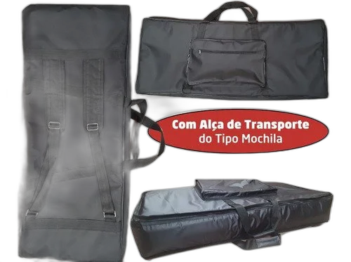 Capa Master Luxo Para Teclado Yamaha Psr-e443 Nylon Preto