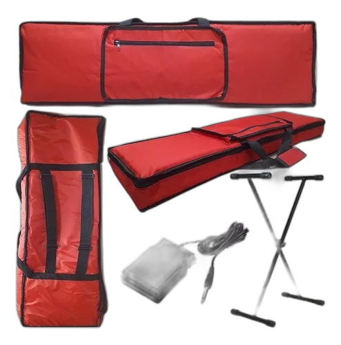 Kit Capa Para Teclado Behringer Umx-610 Com Pedal + Suporte