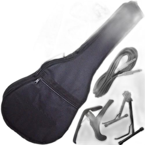 Kit Capa Bag Violão Acolchoado C/ Suporte + Multi Acessórios | Carbon