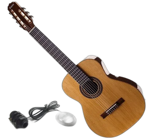 Violão Rozini Eletroacústico Canhoto 7 Cordas Nylon Rx207