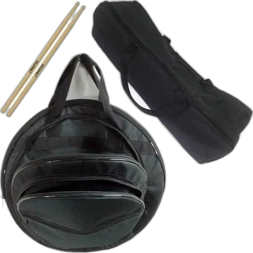 Kit Capa Para Pratos Bateria + Capa De Ferragens + Baquetas