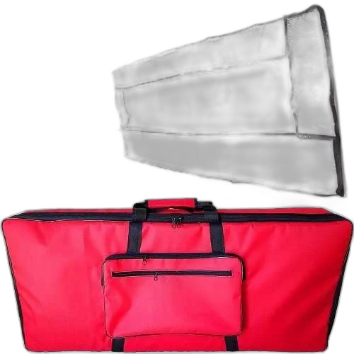Kit Capa Acolchoada C/ Acessórios Para Teclado 5/8 Vermelha