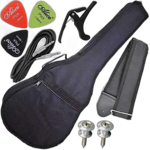 Kit Capa Violão Folk Nylon Acolchoado C/ Multi Acessórios