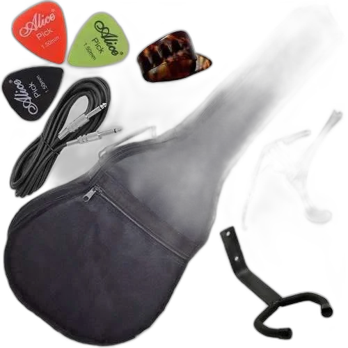 Kit Capa Acolchoada Violão Folk + Palhetas Capo Cabo Suporte