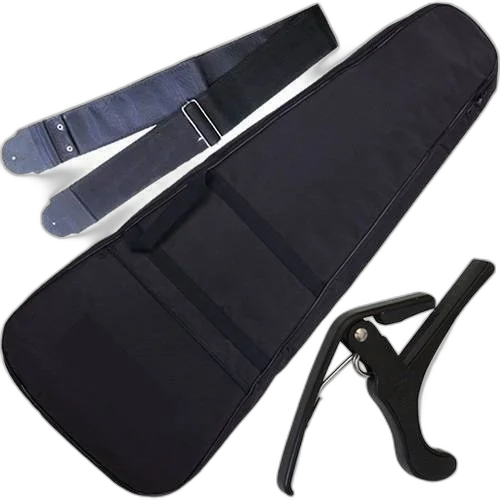 Kit Capa Acolchoada Luxo Violão Folk + Capotraste + Correia