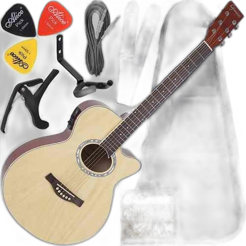 Kit Violão Eletroacústico Giannini Gsf1r Nt Completo + Capa
