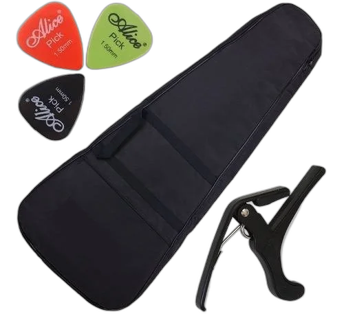 Kit Acessórios Para Violão Folk C/ Capa Capotraste Palhetas