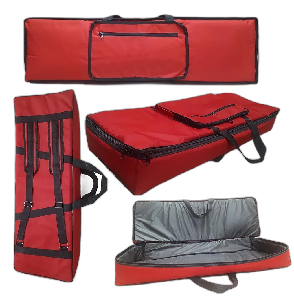 Capa Bag Master Luxo Para Piano Yamaha P85 Nylon Vermelho