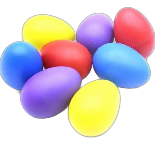 Kit 24 Ovinhos Ganza Shaker Colorido Chocalho Eggs